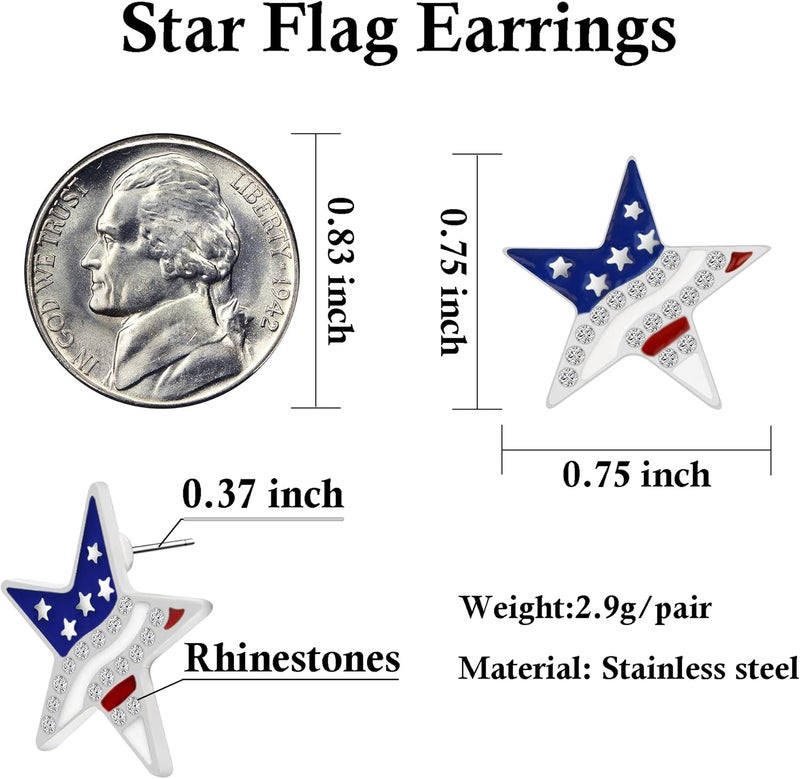 DAYANEY 4th of July Earrings Patriotic Earrings, Red White and Blue Earings for Women and Girls American USA Flag Jewelry as Fourth of July Accessories for Independence Day Outfit Gifts - Image 5